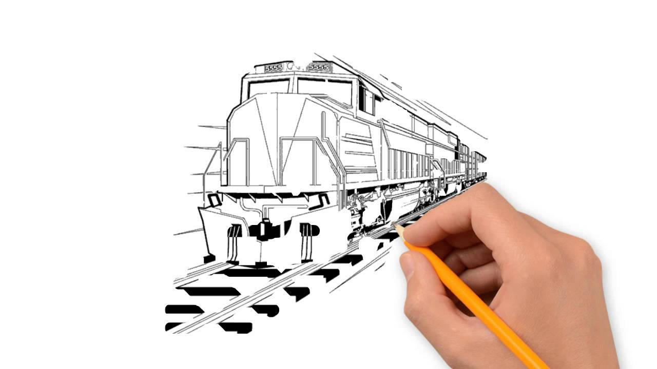 1280x720 Train Transport Pencil To Draw Step - Train Pencil Drawing