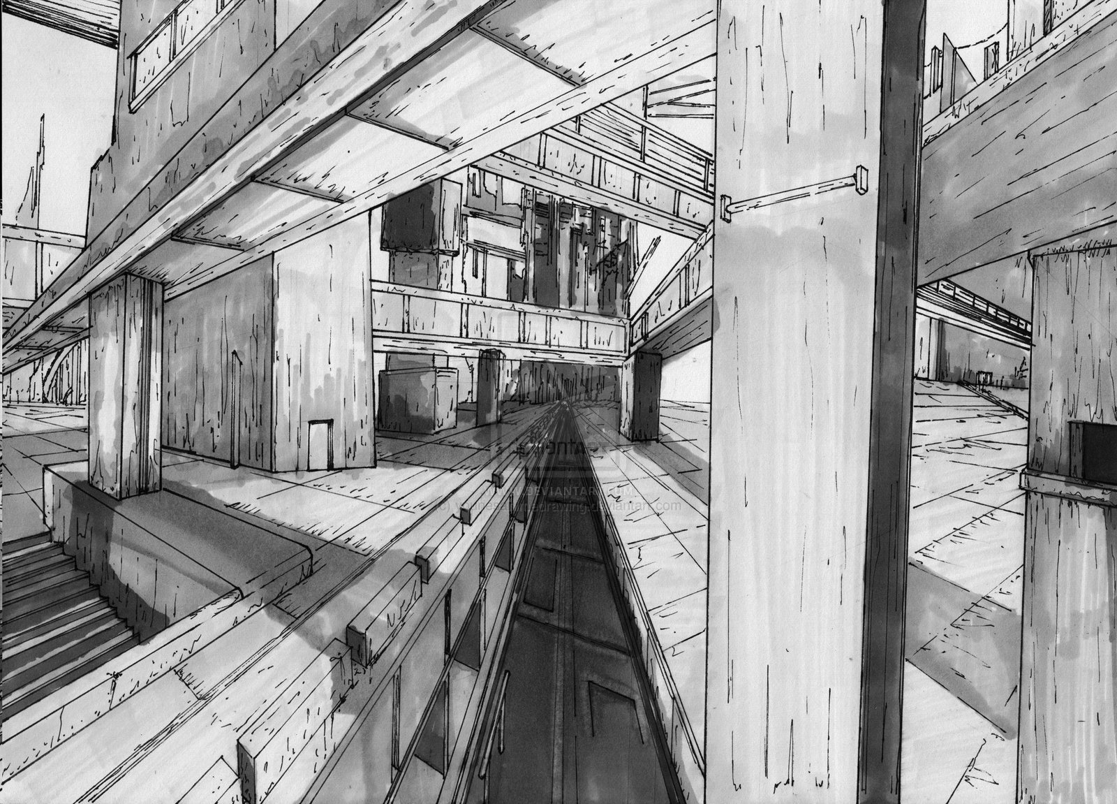1600x1151 Easy Train Perspective - Train Perspective Drawing