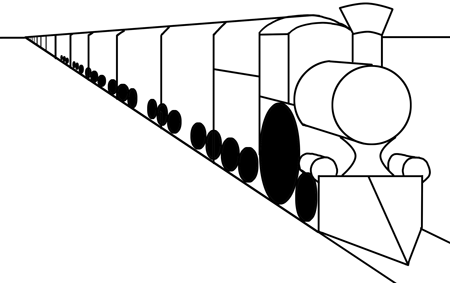 450x283 Step Drawing Trains In One Point Perspective With Tutorial - Train Perspective Drawing