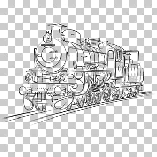 310x310 train rail transport steam locomotive, cartoon hand drawn steam - Train Rail Drawing