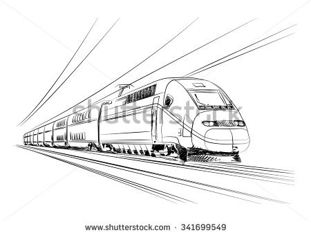 450x340 drawn railroad drawing - Train Rail Drawing