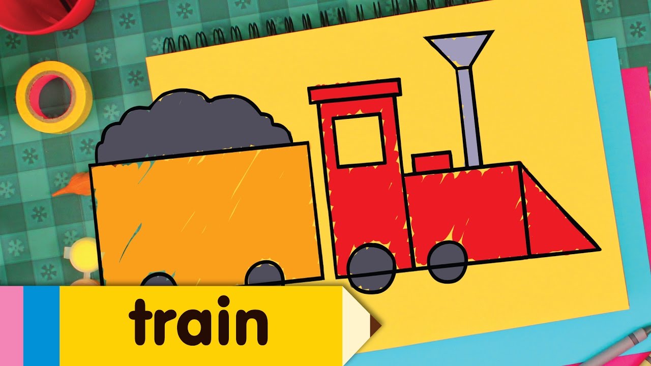 1280x720 How To Draw A Train Simple Drawing Lesson For Kids Step - Train Simple Drawing