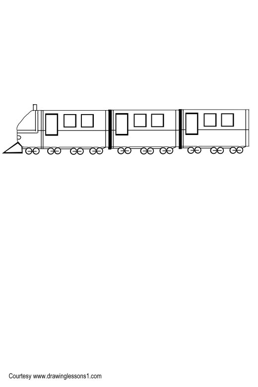 520x780 Drawing A Train - Train Simple Drawing