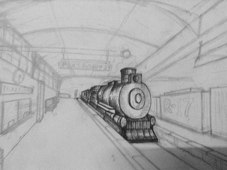 320x239 Trainstation Drawings On Paigeeworld Pictures Of Trainstation - Train Station Drawing