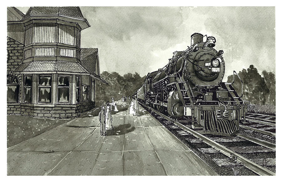 900x581 georgetown train station drawing - Train Station Drawing