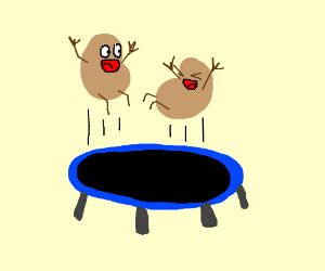 300x250 two potatoes jump on a trampoline drawing - Trampoline Drawing