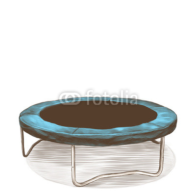 400x400 round portable trampoline sketch vector graphics colored drawing - Trampoline Drawing