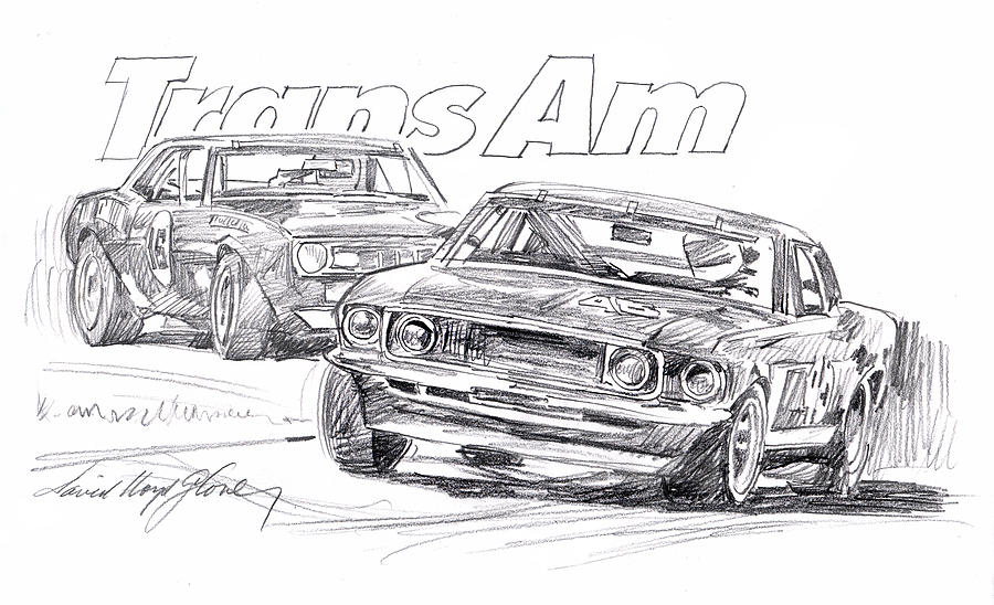 900x548 Trans Am Racing Mustang Drawing - Trans Am Drawing