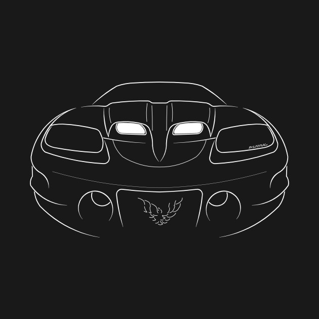 630x630 frontprofile pontiac trans am stencil, white - Trans Am Drawing