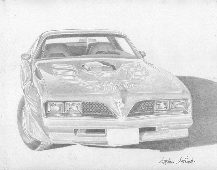 900x707 pontiac trans am classic car art print drawing - Trans Am Drawing