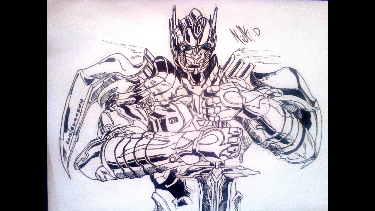 1280x720 Transformers Optimus Prime - Transformers 4 Drawing