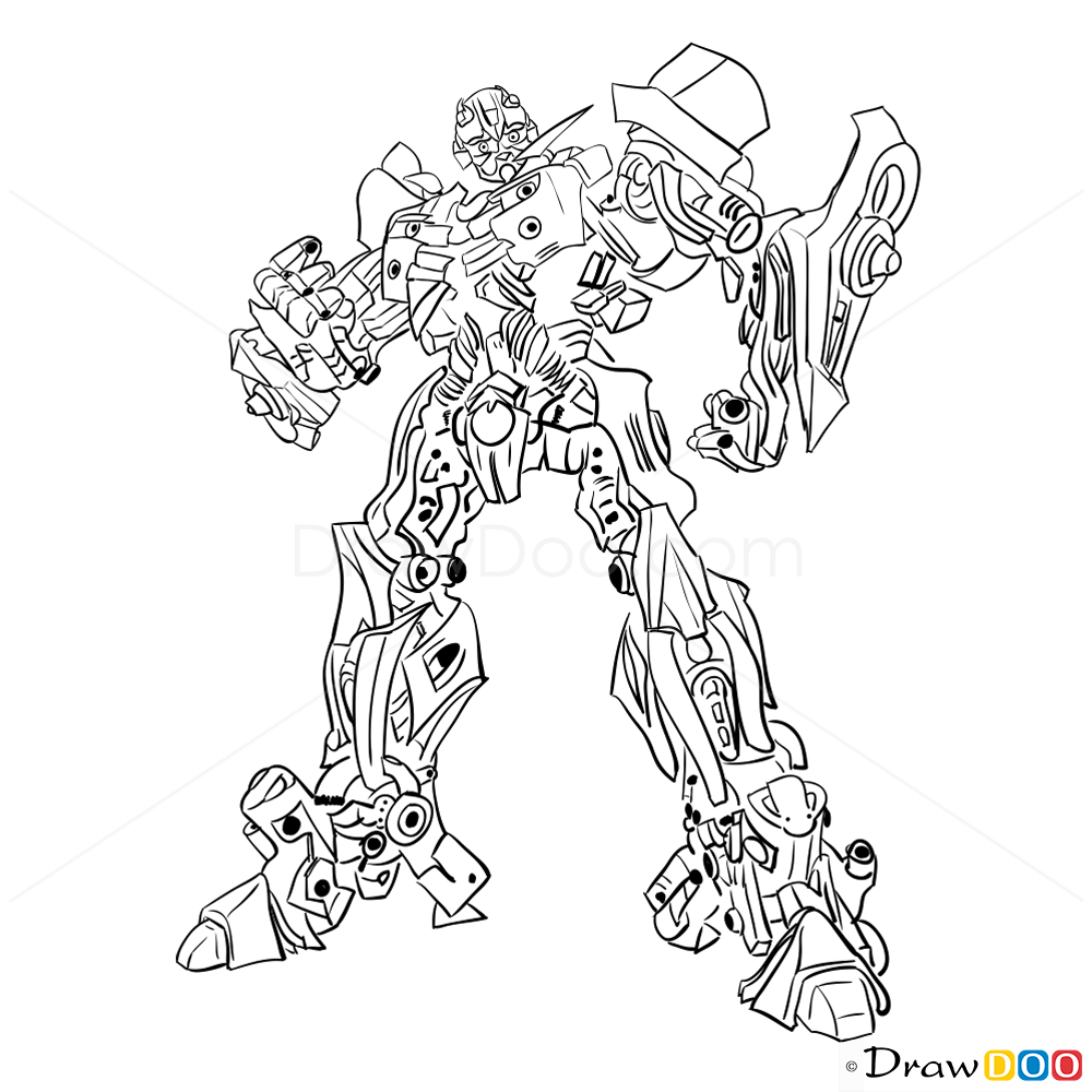 1000x1000 How To Draw Bumblebee, Transformers - Transformers Drawing
