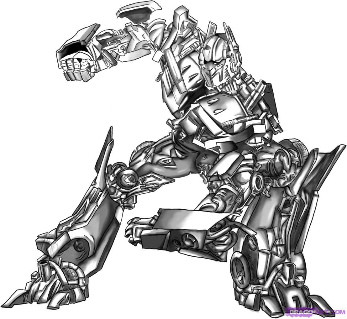1107x1018 How To Draw Optimus Prime From Transformers, Step - Transformers Drawing