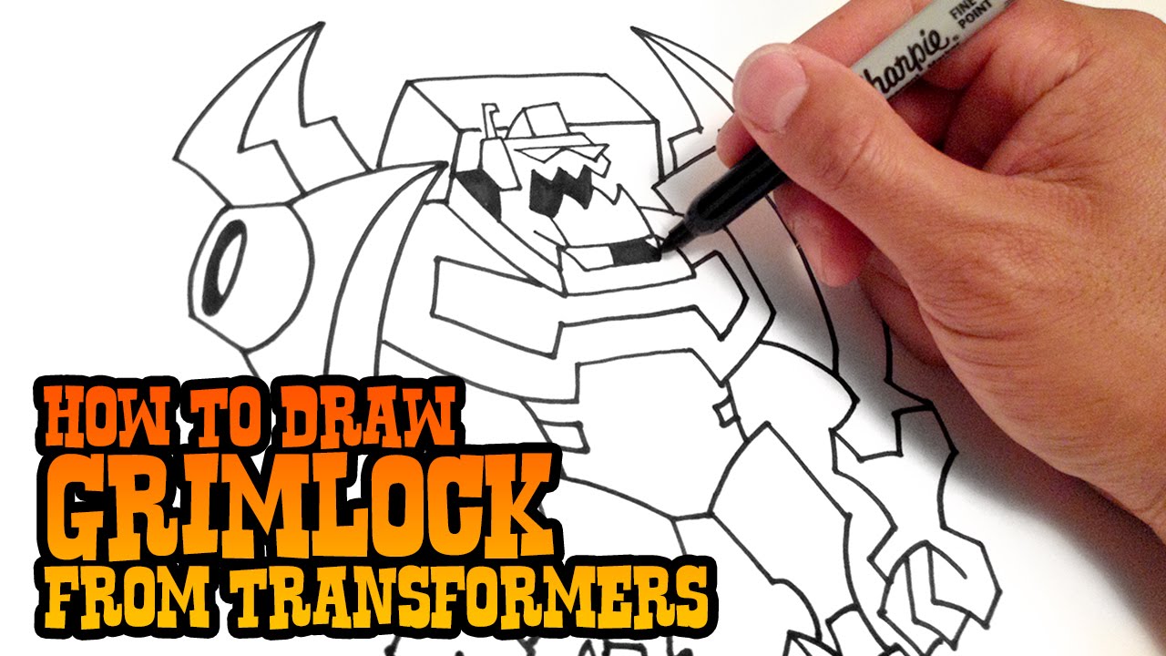 1280x720 How To Draw Grimlock Transformers - Transformers Drawing Games