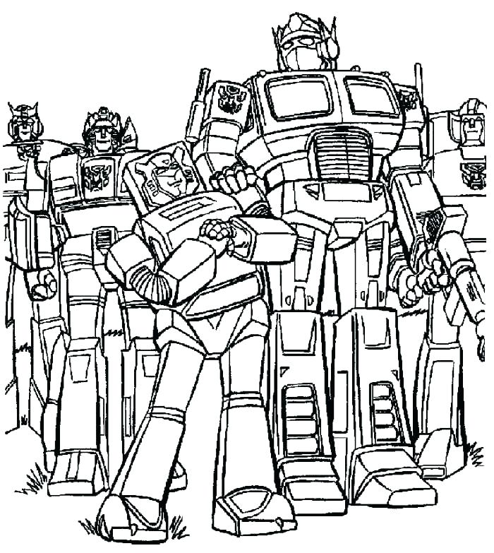 700x783 Transformer Printable Coloring Pages Transformers Friends - Transformers Drawing Games