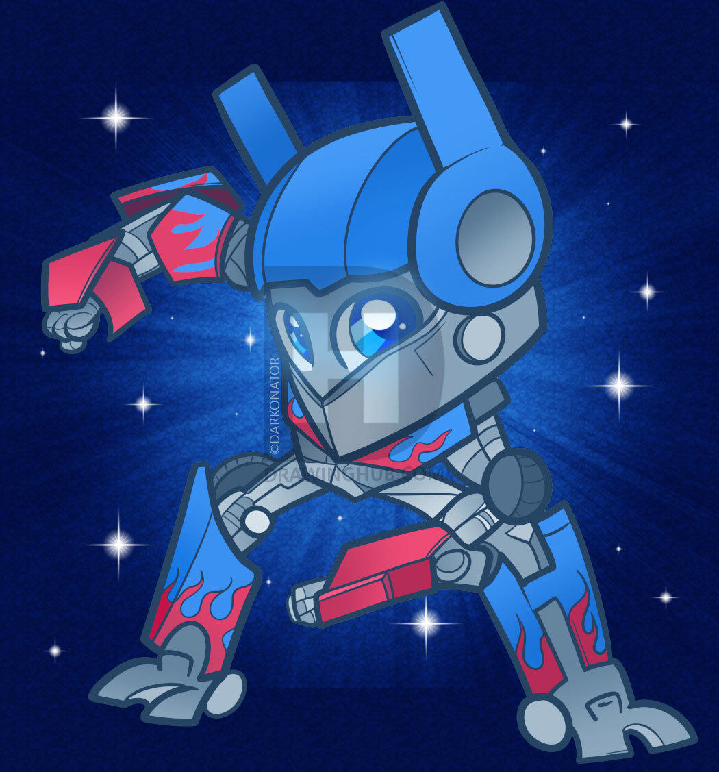 1050x1127 How To Draw Chibi Optimus Prime, Step - Transformers Prime Drawing