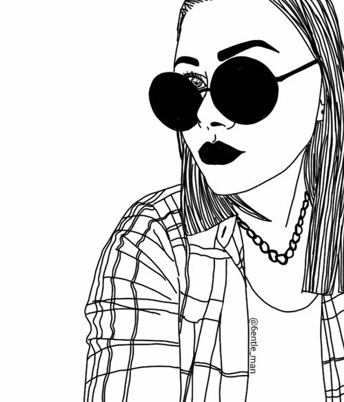 499x583 Art, Beautiful, Drawing, Girl, Outline - Transparent Drawing