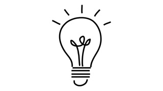 320x180 thought bulb idea line drawing illustration animation - Transparent Drawing