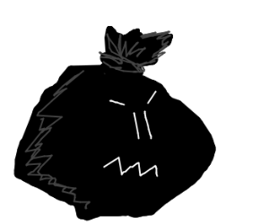 300x250 Mad Black Trash Bag Drawing - Trash Bag Drawing