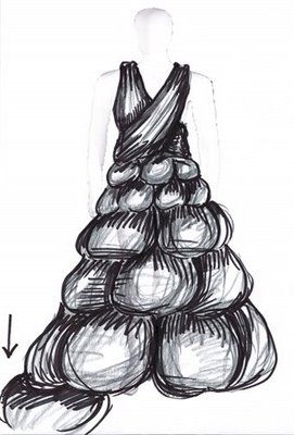 271x400 Sketch Of Trash Bag Dress, Lady Gaga Costume Tecstilau - Trash Bag Drawing