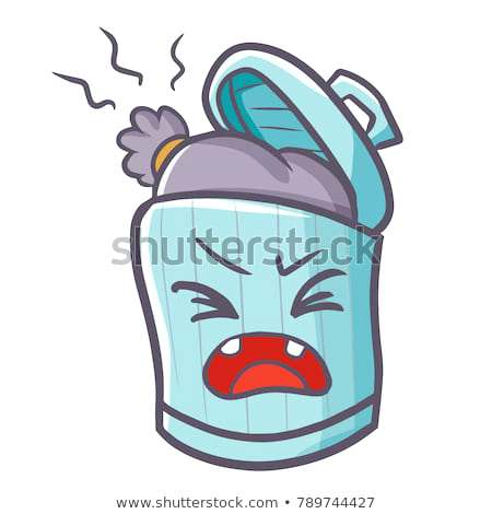 450x470 Cute Trash Can Drawing Funny Full Garbage Stock Vector Royalty - Trash Can Drawing