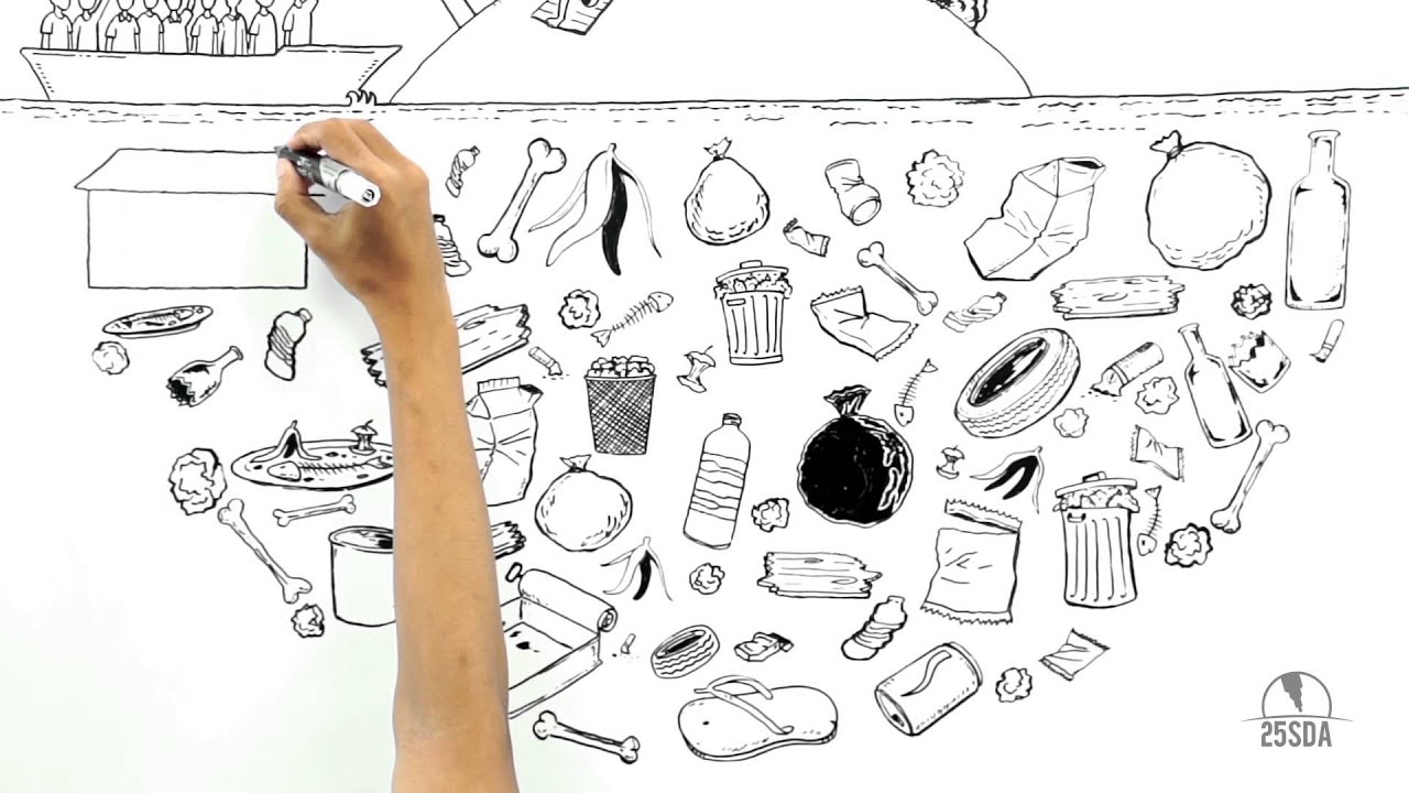 1280x720 Reuse Garbage For A Better World! - Trash Drawing