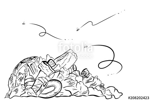 500x334 Hand Draw Sketch, Trash Stock Photo And Royalty Free Images - Trash Drawing