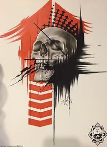 218x300 Trash Polka Skull Drawings For Tattoing Ebay - Trash Polka Drawings