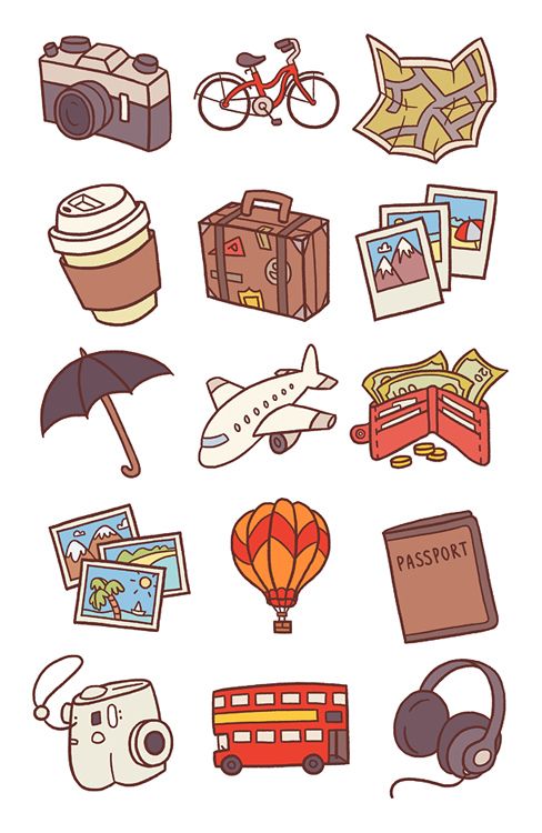 488x750 travel icons tumblr viaggi, disegni, diario - Travel Drawing Tumblr
