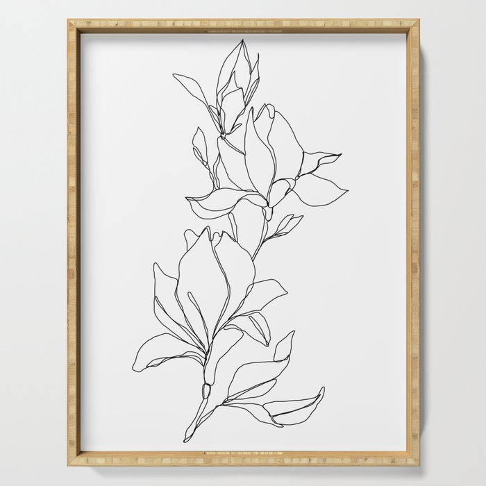 700x700 botanical illustration line drawing - Tray Drawing