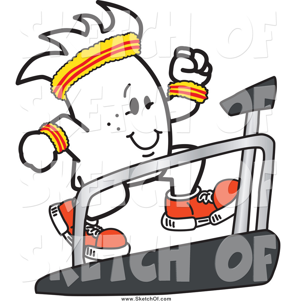 1024x1044 drawing of a sketched squiggle guy running on a treadmill - Treadmill Drawing