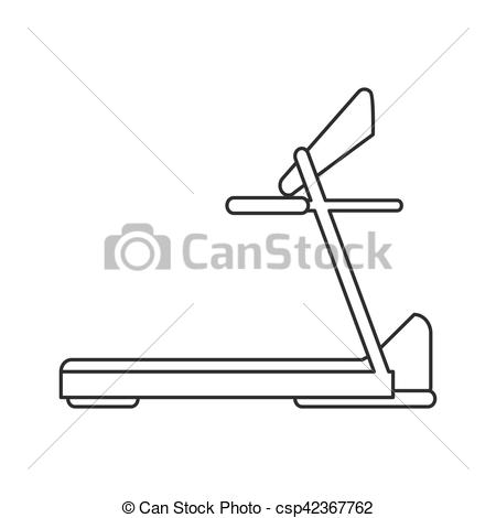 450x470 outline treadmill machine sport fitness vector illustration - Treadmill Drawing