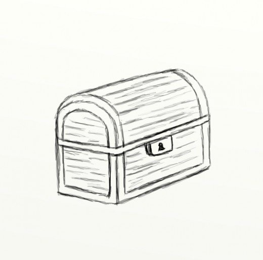 520x513 How To Draw A Treasure Chest Feltmagnet - Treasure Box Drawing