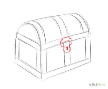 360x296 How To Draw A Treasure Chest Steps - Treasure Box Drawing