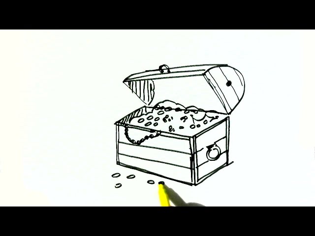640x480 How To Draw A Treasure Chest In Easy Steps For Children - Treasure Box Drawing
