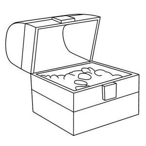 300x300 Beautiful Mermaid Pirate Guarding Her Treasure Chest Coloring - Treasure Box Drawing