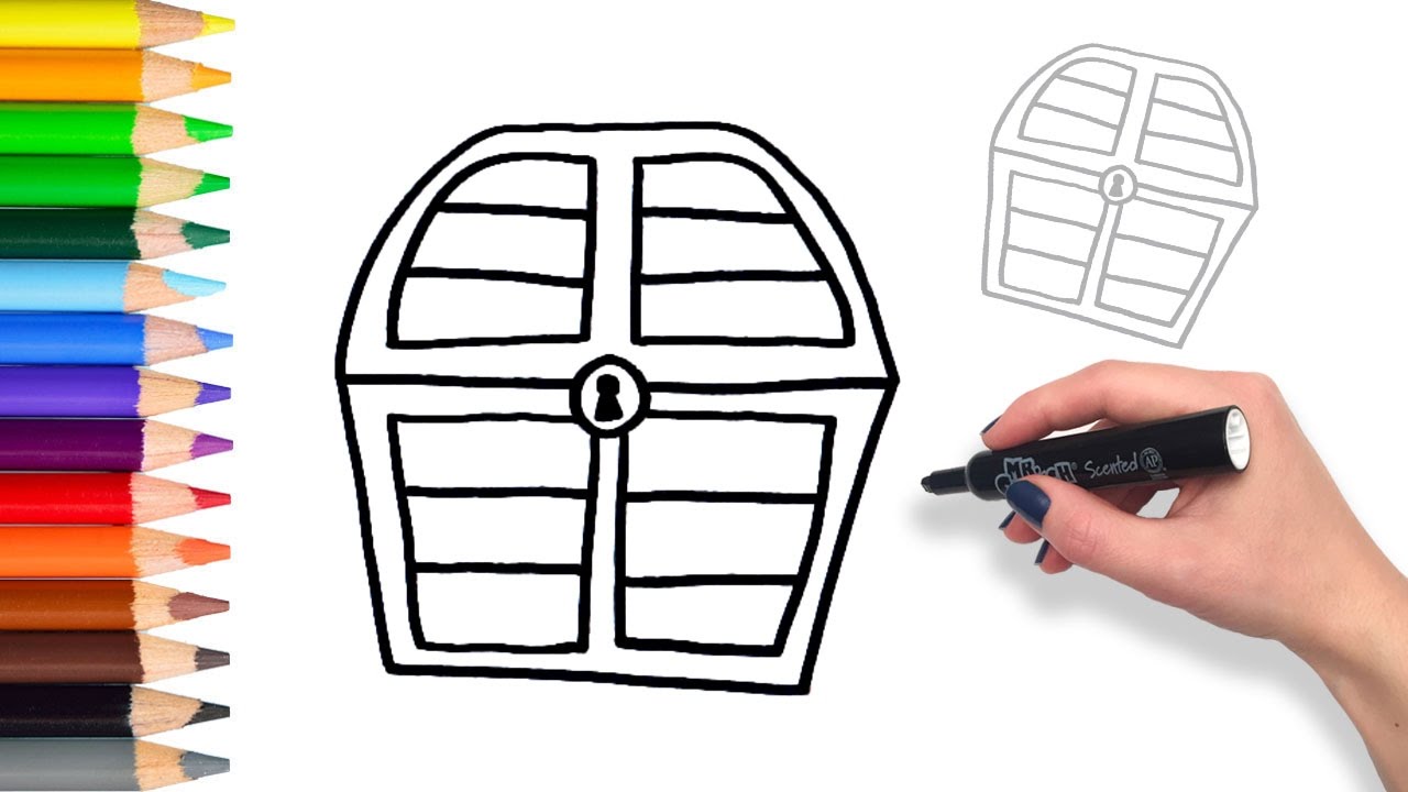 1280x720 learn how to draw surprise treasure chest teach drawing for kids - Treasure Chest Drawing