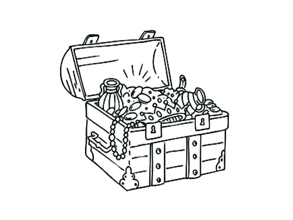 945x709 Pirate Treasure Chest Colouring - Treasure Chest Drawing