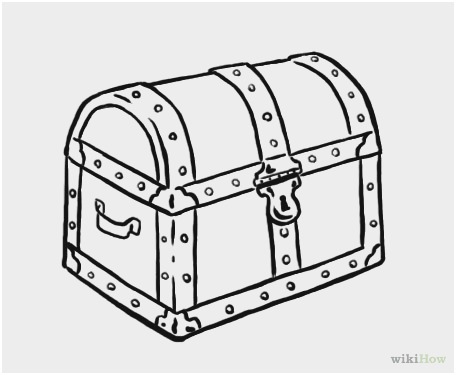 456x375 Treasure Chest Coloring - Treasure Chest Drawing