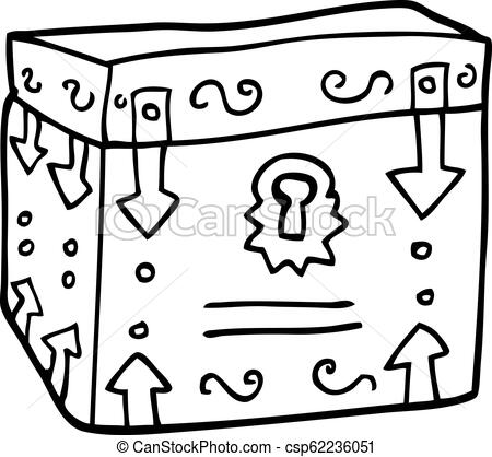 450x418 Line Drawing Cartoon Treasure Chest - Treasure Chest Line Drawing
