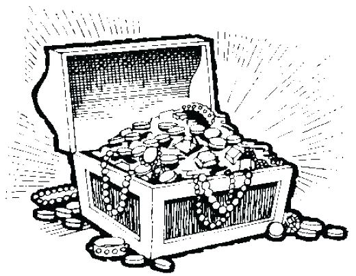 520x403 Treasure Line Art Transparent Png Clipart Free Download - Treasure Chest Line Drawing