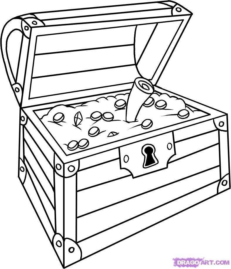 Treasure Chest Line Drawing at PaintingValley.com | Explore collection ...