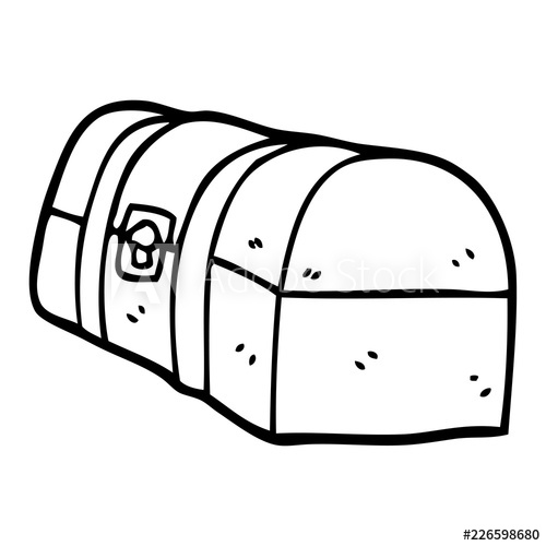 500x500 Line Drawing Cartoon Treasure Chest - Treasure Chest Line Drawing