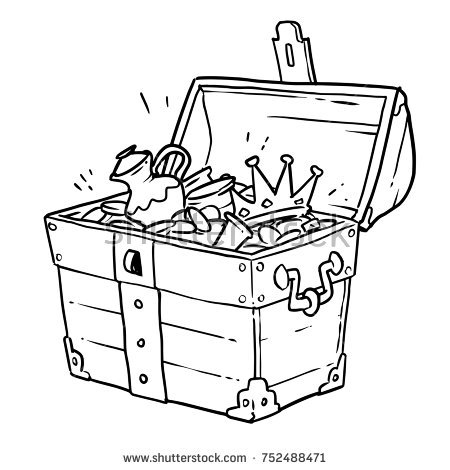 450x470 Treasure Chest Outline - Treasure Chest Line Drawing