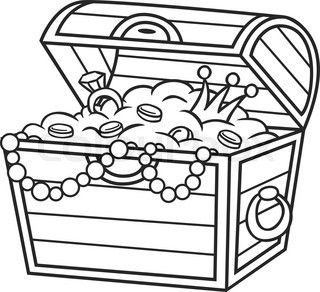 320x292 Cartoon Treasure Chest Vector Clip Art Illustration - Treasure Drawing