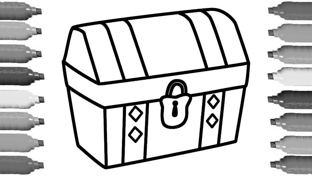1024x576 Treasure Chest Coloring Pages How Draw - Treasure Drawing