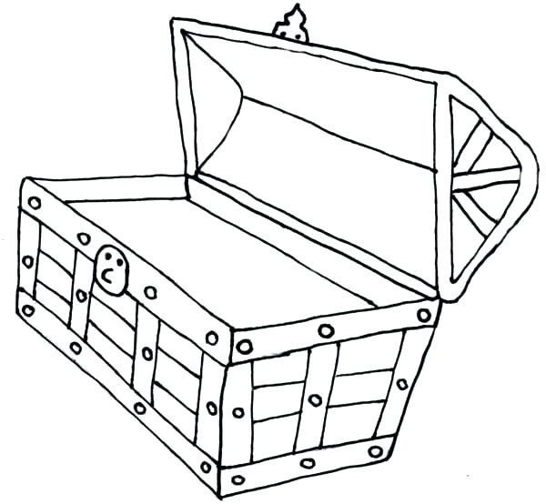 600x554 treasure chest outline treasure chest drawing at getdrawings free - Treasure Drawing