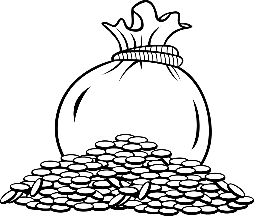 848x720 Coins Drawing Gold Treasure For Free Download - Treasure Drawing