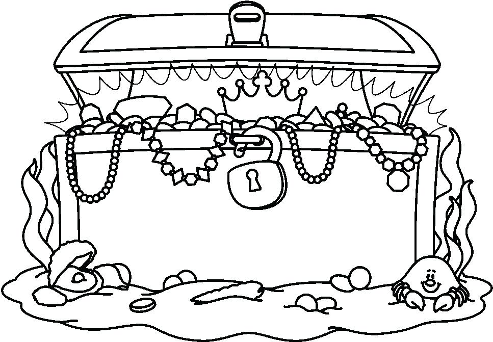 967x671 Treasure Chest Outline - Treasure Drawing