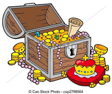 450x380 Big Treasure Chest - Treasure Drawing